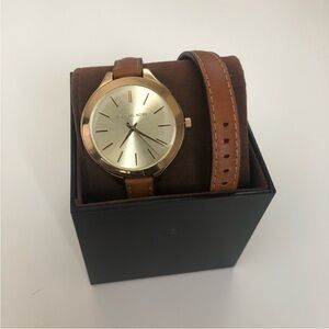 Michael Kors Gold Dial with Brown Strap Watch